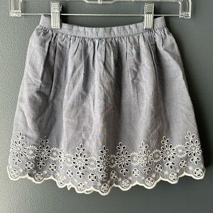 NEW GAP girls Skirt size 5T blue and white embroidered lined skirt preppy